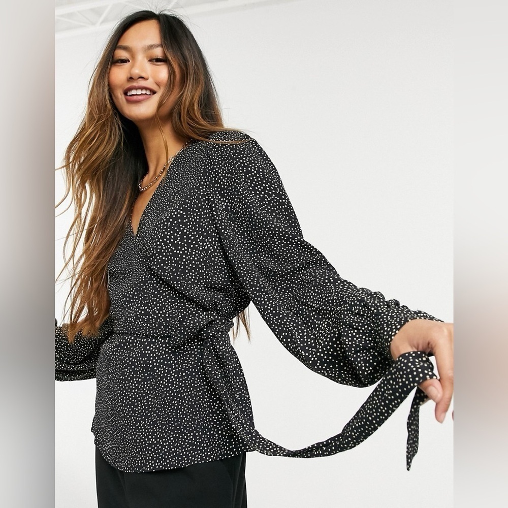 & Other Stories Wrap Top with Dots